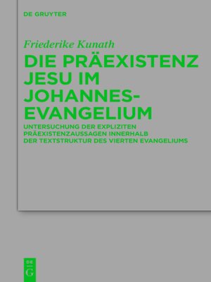 cover image of Die Präexistenz Jesu im Johannesevangelium